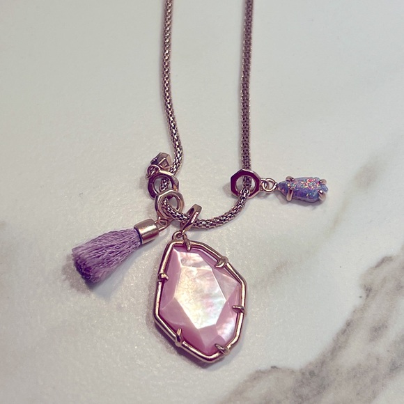 Kendra Scott Hailey Pendant Necklace - Rosegold and Lilac - Picture 5 of 6